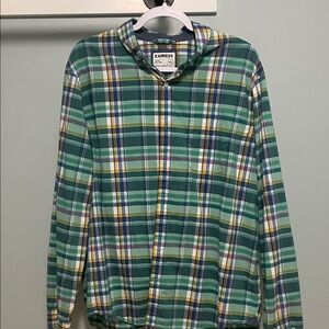 Express Green Plaid Men's Shirt